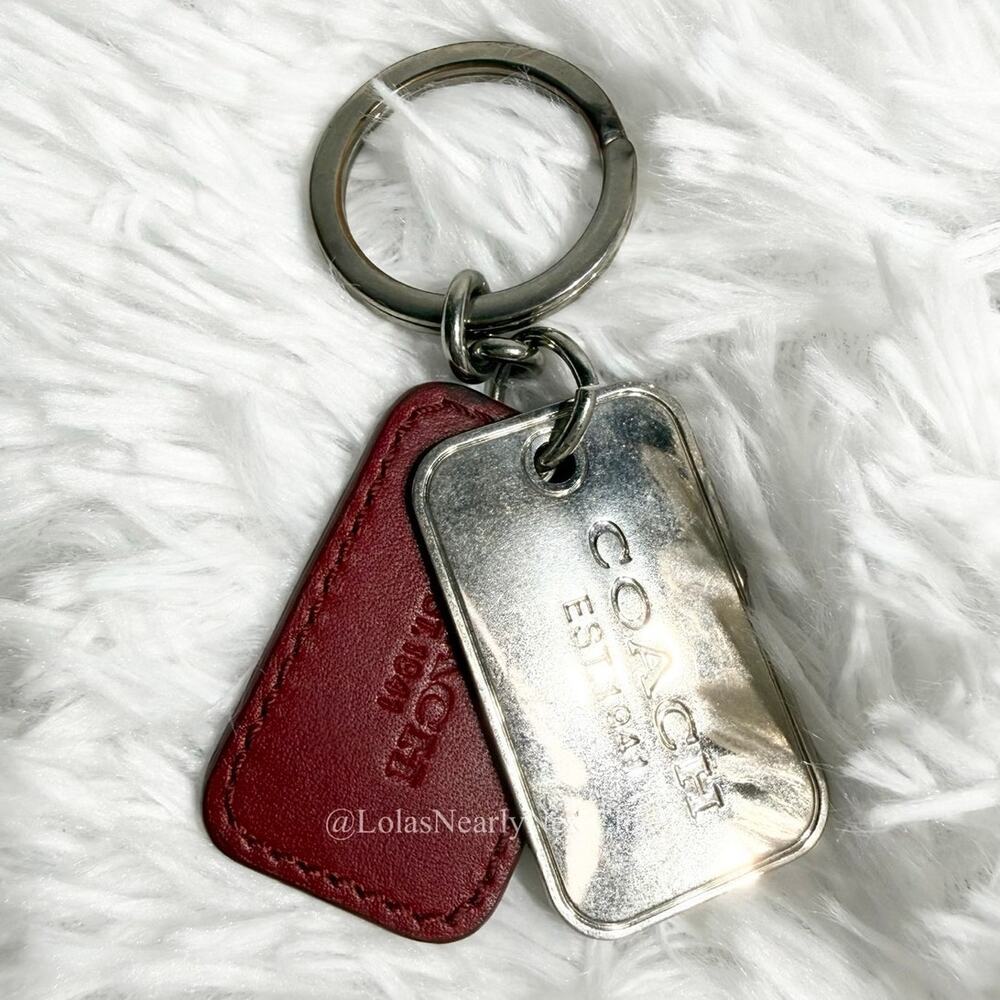 2" Coach Red Silver Bag Charm